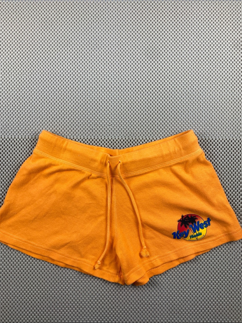 VTG Basix Key West Women's Orange Drawstring Athletic MiniLow Rise Shorts S/M